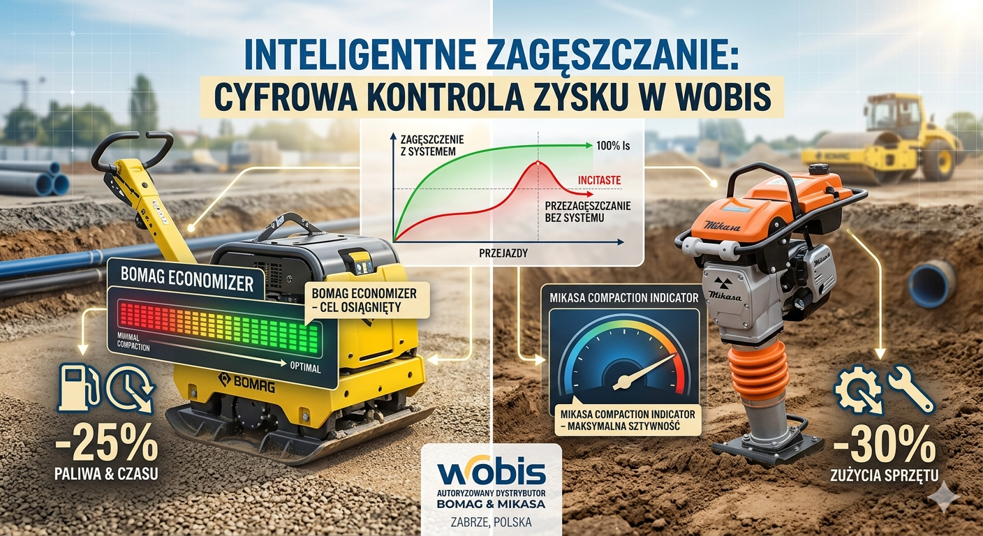 Inteligentne zagęszczanie: Jak systemy kontroli (Bomag Economizer i Mikasa Compaction Indicator) rewolucjonizują plac budowy?
