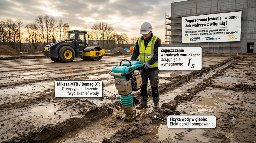 Sezonowość w pracach ziemnych – zagęszczanie gruntu jesienią i wczesną wiosną. Jak walczyć z wilgocią?